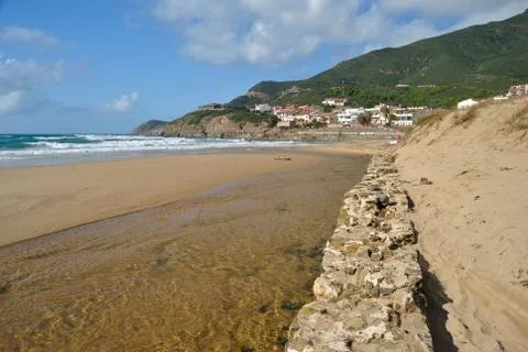 Beach of Portixeddu Stock Photos