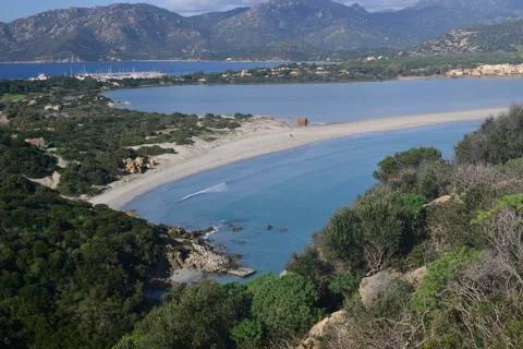 Beach of Porto Giunco Stock Photos