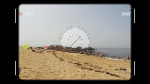 Beach of Portugal the effect of an old camera Stock Footage 93446151