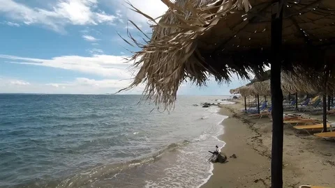 Beach in Psakoudia 動画素材 93576534