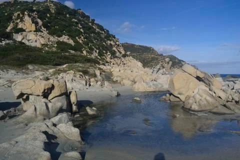 Beach of Punta Molentis Stock Photos