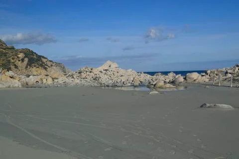 Beach of Punta Molentis Foto stock