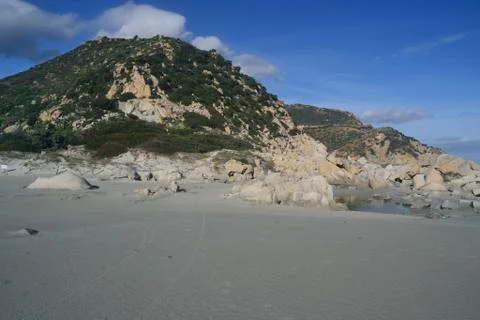 Beach of Punta Molentis Stock Photos