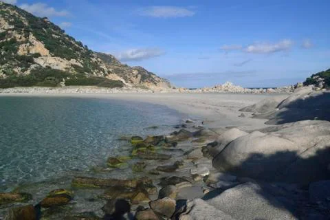 Beach of Punta Molentis Foto stock