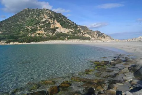 Beach of Punta Molentis Foto stock