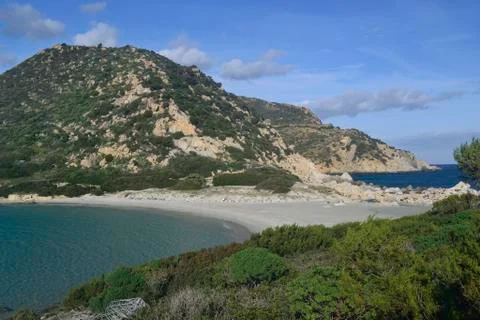 Beach of Punta Molentis Stock Photos