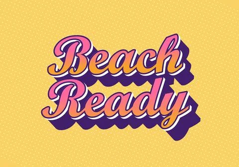 Beach ready bold retro lettering with a three dimensional effect Stock Illustration