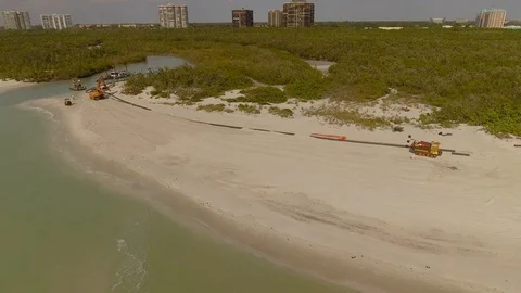 Beach reconstruction Naples Florida Stock Footage 89856385