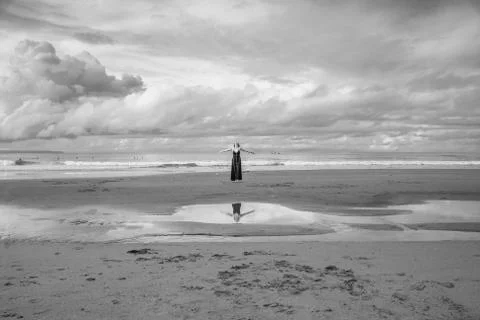 Beach Reflection Foto stock