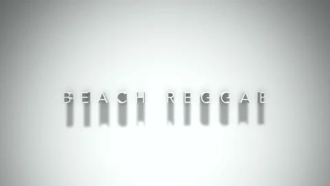 BEACH REGGAE 3D title animation with shadows on a white background Stock Footage 296782623