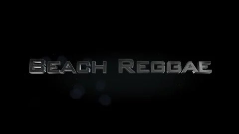 Beach Reggae title metal text on black alpha channel background Stock Footage 295826360