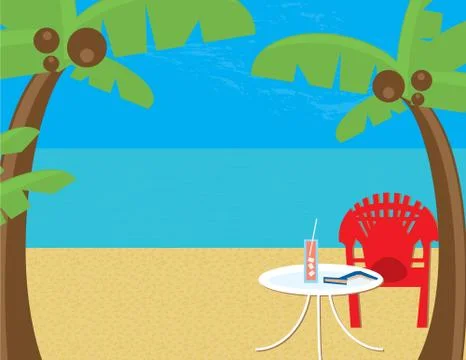 Beach Relaxation Ilustração Stock