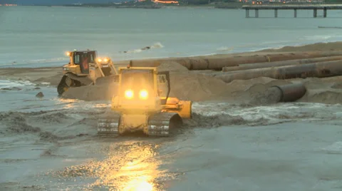 Beach Replenishment, May 2014 Video stock 38034705