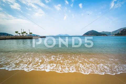 Beach at Repulse Bay, in Hong Kong, Hong Kong. Stock Photos