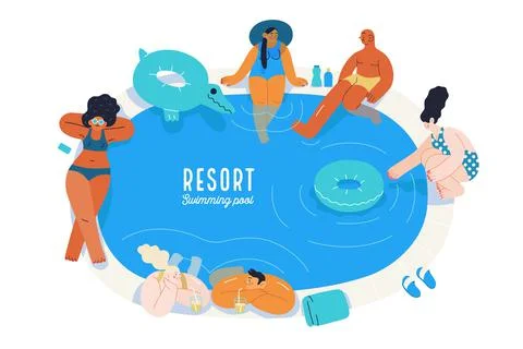 Beach resort activities, modern flat vector illustration イラスト素材