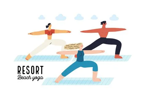 Beach resort activities, modern flat vector illustration Stock Illustration