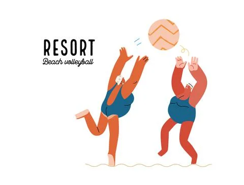 Beach resort activities, modern flat vector illustration 库存插图