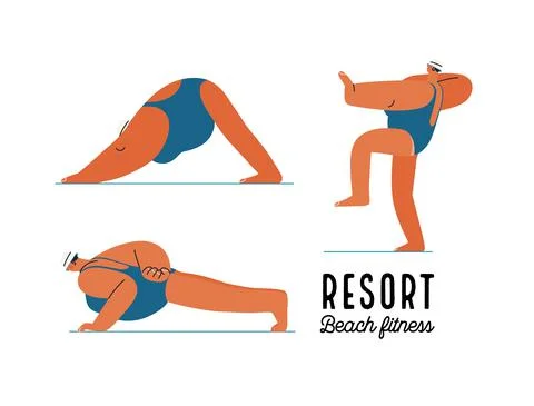 Beach resort activities, modern flat vector illustration イラスト素材