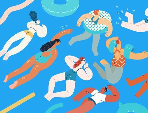 Beach resort activities, modern flat vector illustration Stock Illustration