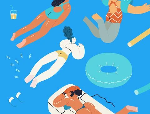Beach resort activities, modern flat vector illustration Stock Illustration