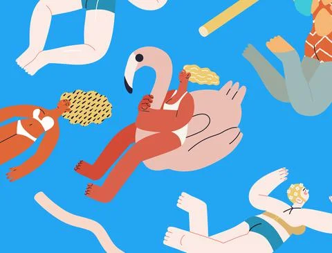 Beach resort activities, modern flat vector illustration Stock Illustration