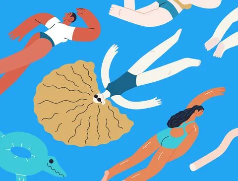 Beach resort activities, modern flat vector illustration Stock Illustration