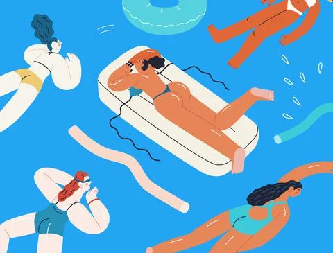 Beach resort activities, modern flat vector illustration Stock Illustration