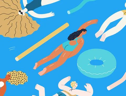 Beach resort activities, modern flat vector illustration Stock Illustration