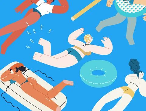 Beach resort activities, modern flat vector illustration Stock Illustration