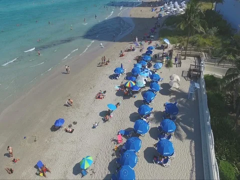 Beach Resort Aerial - Flythrough Video stock 78544558