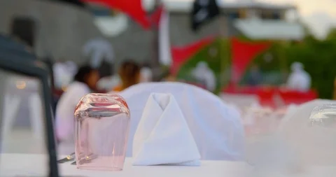 Beach Resort Dinner Party Stock-Footage 95448265