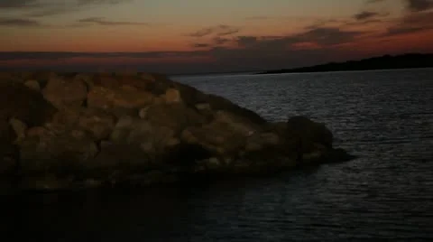 Beach resort at night Stock Footage 20588766