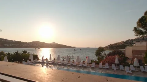 Beach Resort Sunset Stock Footage 157819012