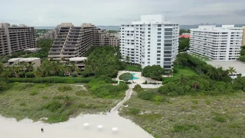 Beach resorts flyby Stock Footage 133856217