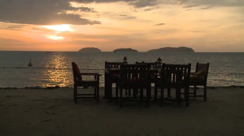 Beach restaurant - HD 스톡 동영상 35348424