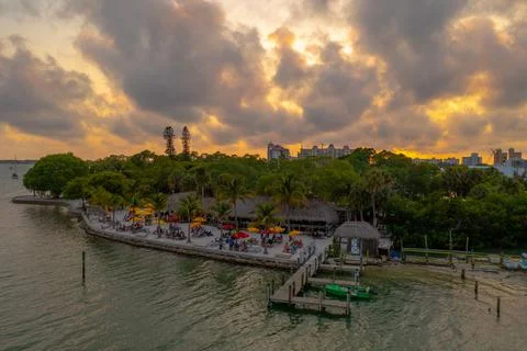 Beach Restaurant Sunset Stock-Fotos