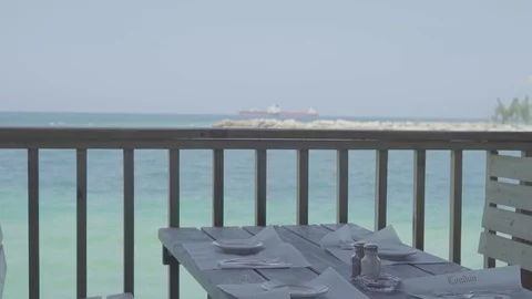 The beach from a restraurant 動画素材 112258738