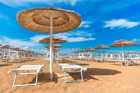 Beach in Rimini Foto stock