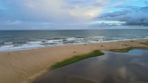 Beach, River and Sunset Stock Footage 145690178