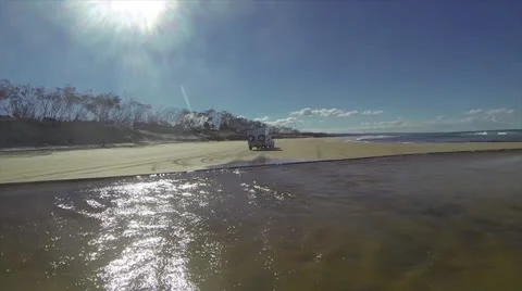 Beach river crossing 库存影片 24791470