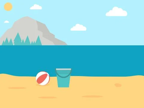Beach River Stock Illustration