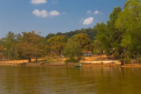 Beach on the river Foto stock