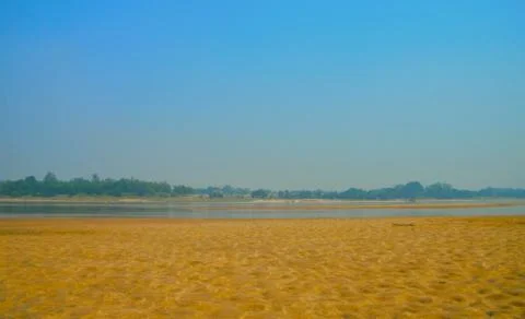 The beach of river Stock Photos