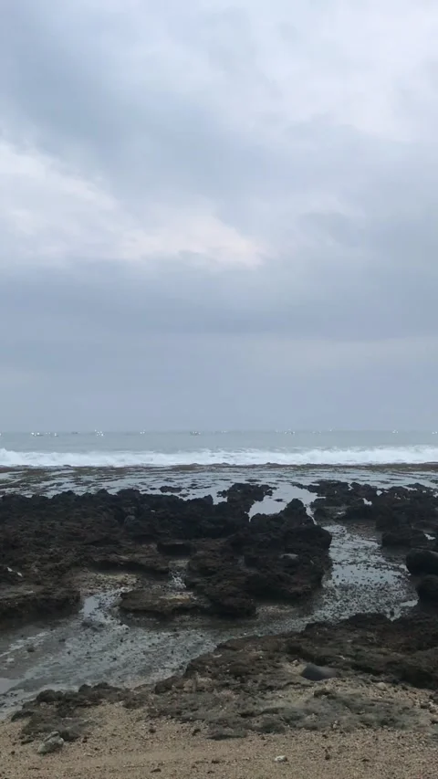 Beach with rock Stock Footage 280007580