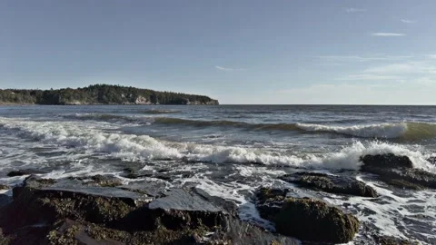 Beach Rock Versus Tide Stock Footage 160772692