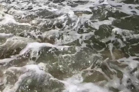 Beach Rock Waves Slow Motion 2 Stock Footage 96348889