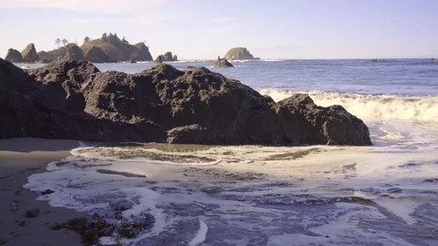 Beach with rocks and good sound Stock Footage