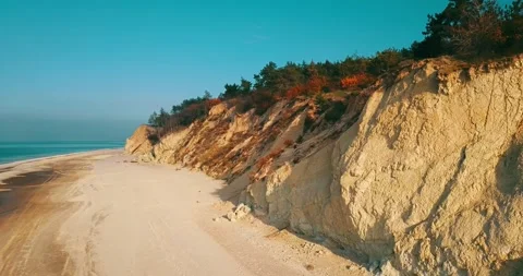 Beach With Rocks From A Bird's Eye View. Stock-Footage 252018512
