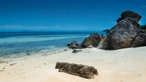 Beach With Rocks  Vídeo Stock 56175515