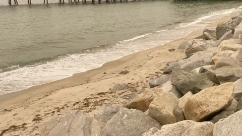 Beach with Rocks Stock Footage 140759600